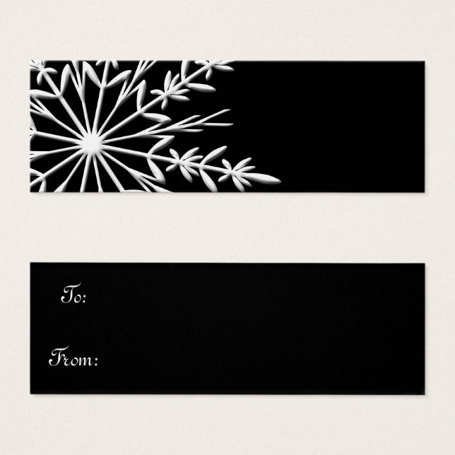 Black and White Snowflake Gift Tags (Front & Back)