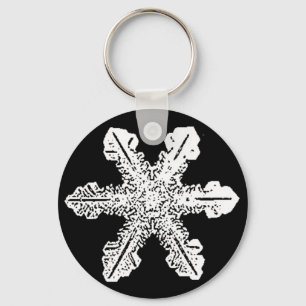 Black and White Snowflake Keychain