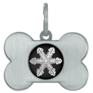 Black and White Snowflake Pet Tag