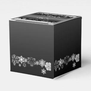 Black and White Snowflake Wedding Favour Box