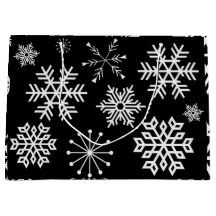 Black and White Snowflakes Holiday Art Gift Bag