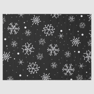 Black and White Snowflakes Tissue Paper