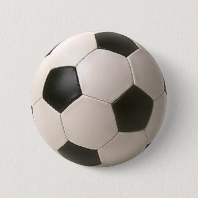 Black and White Soccer Ball 6 Cm Round Badge (Front)