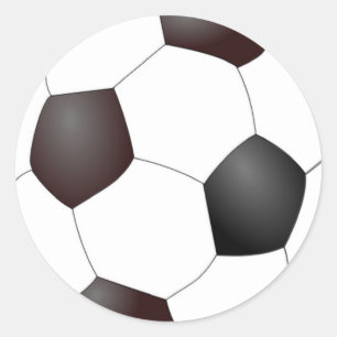 Black and white soccer ball classic round sticker