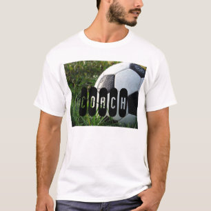 Black and White Soccer Ball in Grass T-Shirt