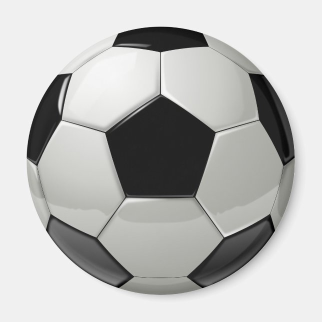 Black and White Soccer Ball Magnet (Front)