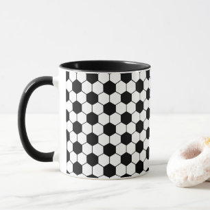Black and white Soccer ball pattern Mug