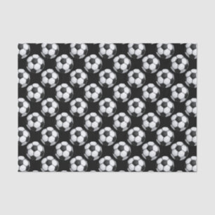 Black and White Soccer Ball Pattern Tissue Paper