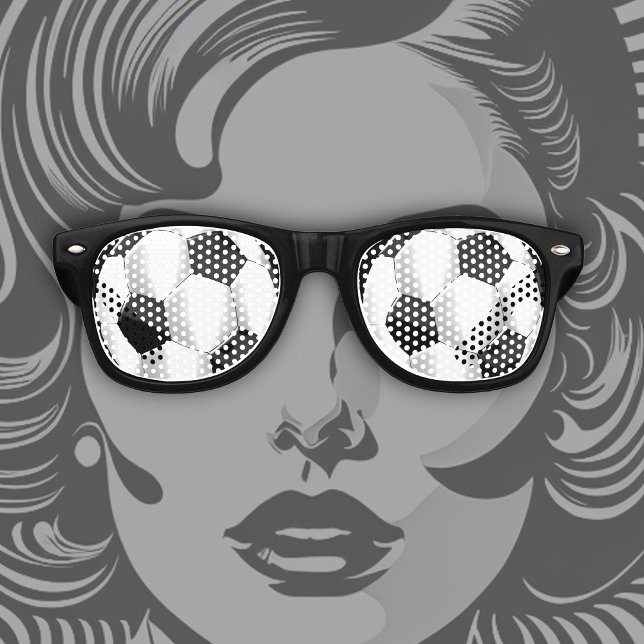 Black and White Soccer Balls Retro Sunglasses (Creator Uploaded)