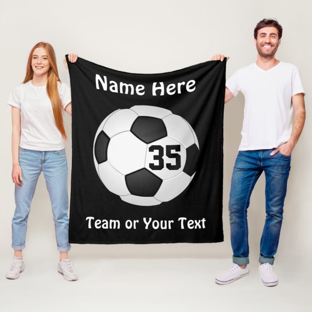 Black and White, Soccer Blankets Personalised (In Situ)