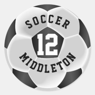 Black and White Soccer Sport Ball Classic Round Sticker