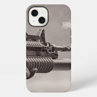 Black and White Soldier Sub Machine Gun Masculine iPhone 13 Case