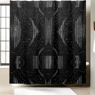 Black and White Sound Wave Shower Curtain