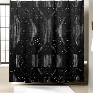 Black and White Sound Wave Shower Curtain
