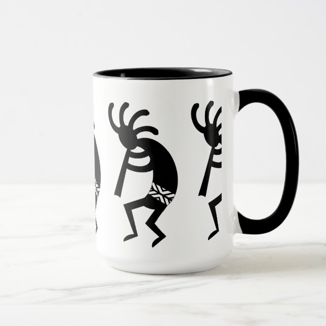 Black And White Southwest Kokopelli Mug (Right)