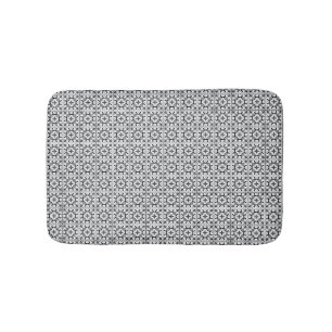 Black and White Spanish Style Tile Bath Mat