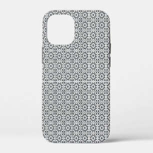 Black and White Spanish Style Tile iPhone 12 Mini Case