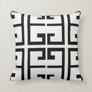Black and White Spanish Tile Cushion
