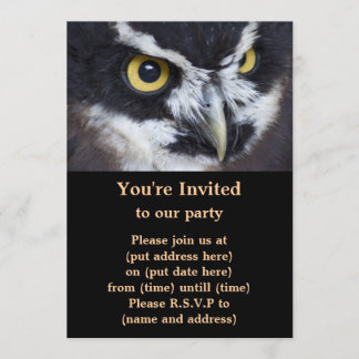 Black and White Specacled Owl Invitation