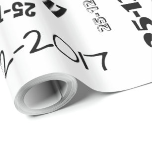 Black and White Special Date Custom Typography Wrapping Paper