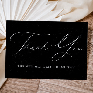 Black and White Speckled Wedding Thank You Card
