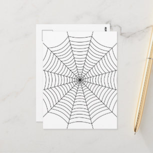 Black and White spider web Halloween pattern Postcard