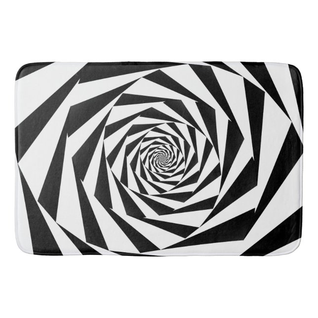 Black and White Spiral Bath Mat (Front)