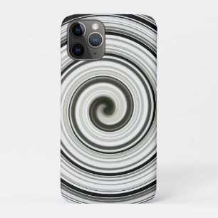 Black and white spiral iPhone 11 pro case