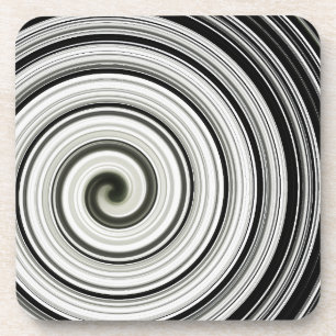 Black and white spiral  coaster