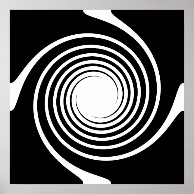 Black and White Spiral Design. Poster (Front)