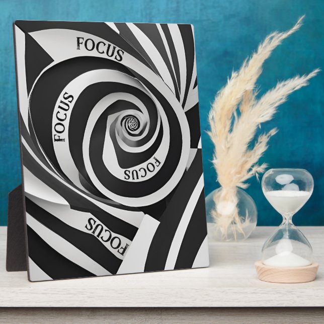 Black and White Spiral "Focus" Plaque (Side)