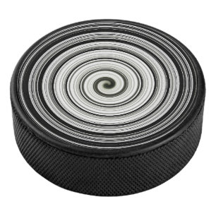 Black And White Spiral Hockey Puck