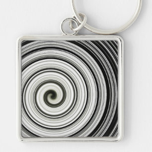 Black and white spiral key ring