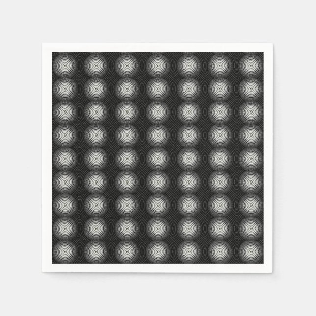 Black And White Spiral Napkin (Front)
