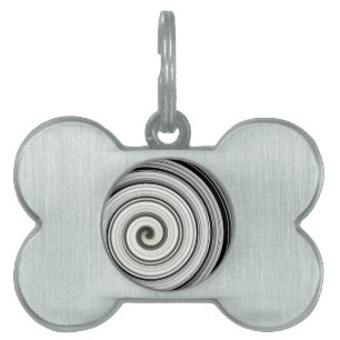 Black and white spiral pet ID tag