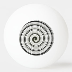 Black and white spiral ping pong ball