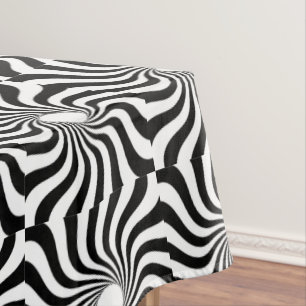 Black and white spiral print tablecloth