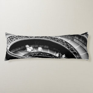 Black and White Spiral Staircase Body Cushion