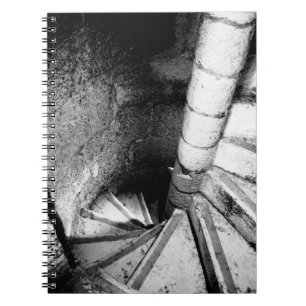 Black and White Spiral Staircase Photo Notebook