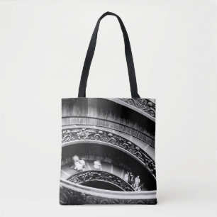 Black and White Spiral Staircase  Tote Bag