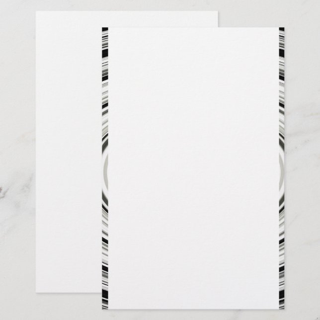 Black And White Spiral Stationery (Front/Back)