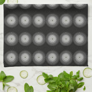 Black And White Spiral Tea Towel