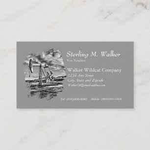 Black and White (Splash) Oilwell Pumping Unit Business Card