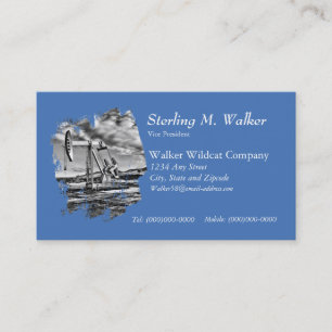 Black and White (Splash) Oilwell Pumping Unit Business Card