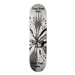 black and white splashes abstract street art style skateboard
