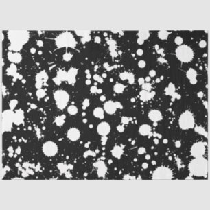 Black and White Splatter Paint Art Tissue Paper