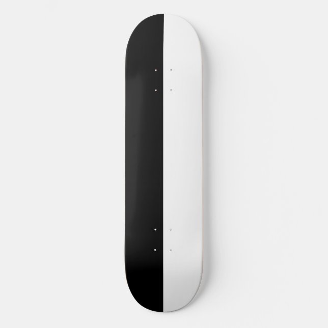 Black and White Split Skateboard Deck (Front)