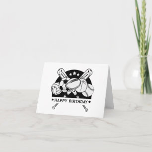 Black and white sports happy birthday card