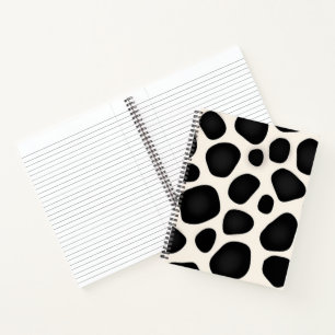 Black and white spots cow print notebook