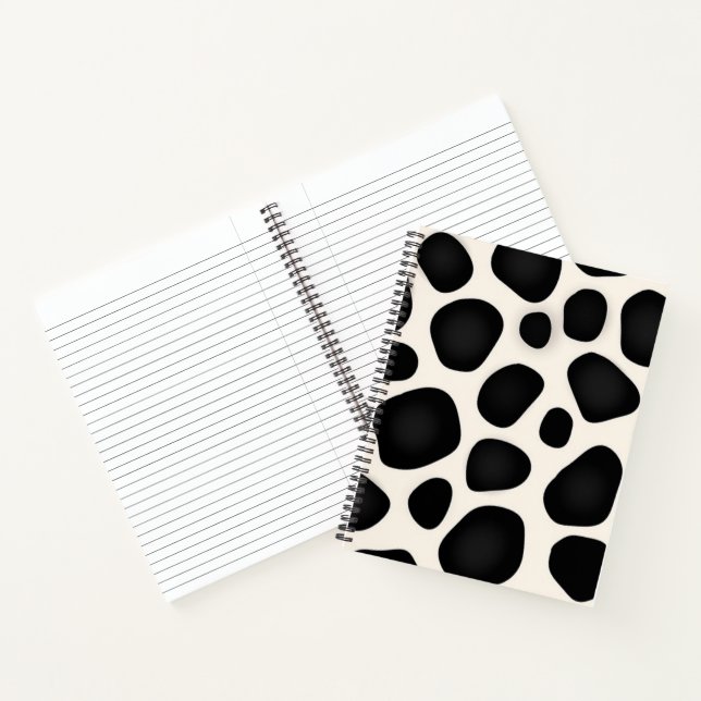 Black and white spots cow print notebook (Inside)
